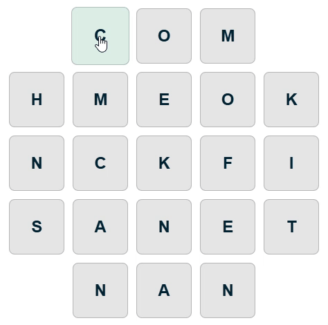 Word selection demonstration